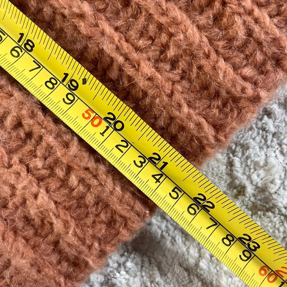 Free People Fluffy Fox Chunky Wool Alpaca Blend Turtleneck Sweater Papaya xsmall - Picture 7 of 7